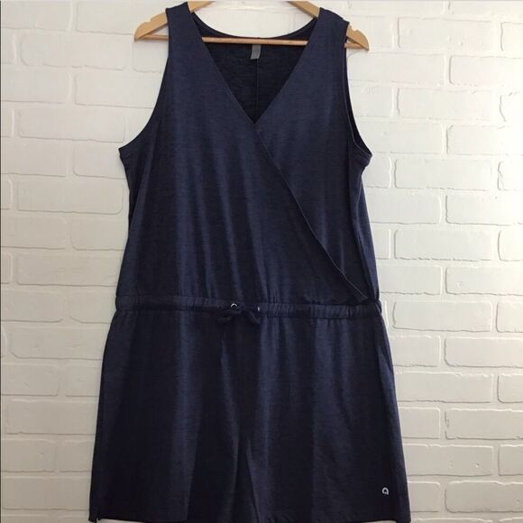 Reitmans Navy Sleeveless Resort Romper Elastic Waist Shortall XL NWT shortall - Picture 2 of 16